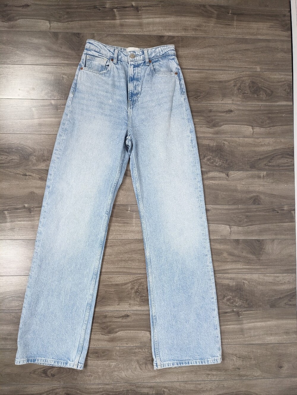 Reformation Wilder Stretch High Rise Wide Leg Jean Light Wash Flawed